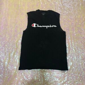 Champion gym workout black tank top athletic apparel medium